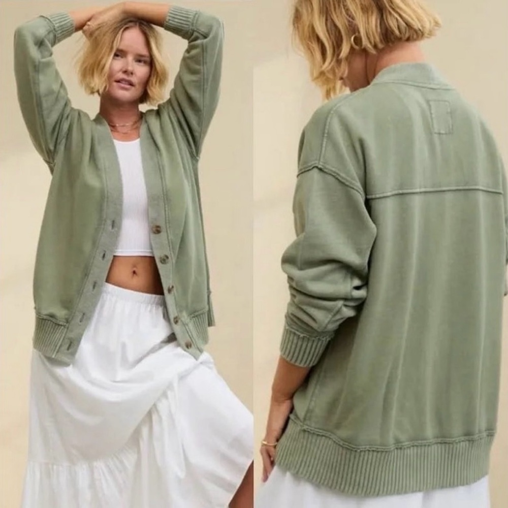 Aerie Always Forever and Real Sage Olive Green Cardigan in XS Extra Small